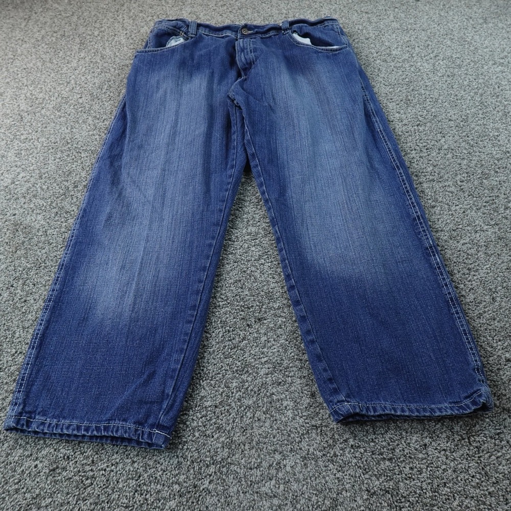 Southpole Jeans Mens 42X30 Dark Blue Denim Pants Baggy Wide Leg Hip Hop 90s Y2K